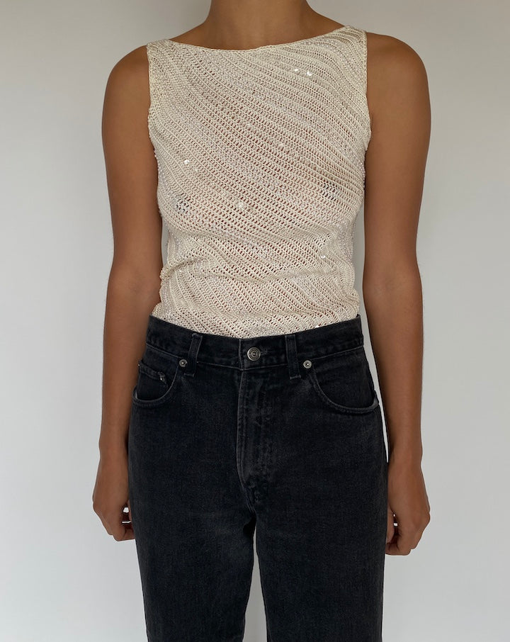 VINTAGE KNITTED CREAM TOP 1791