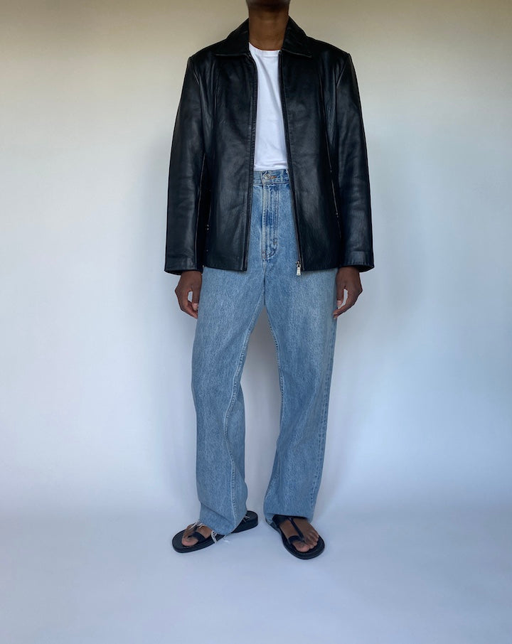 VINTAGE BLACK LEATHER JACKET 3509