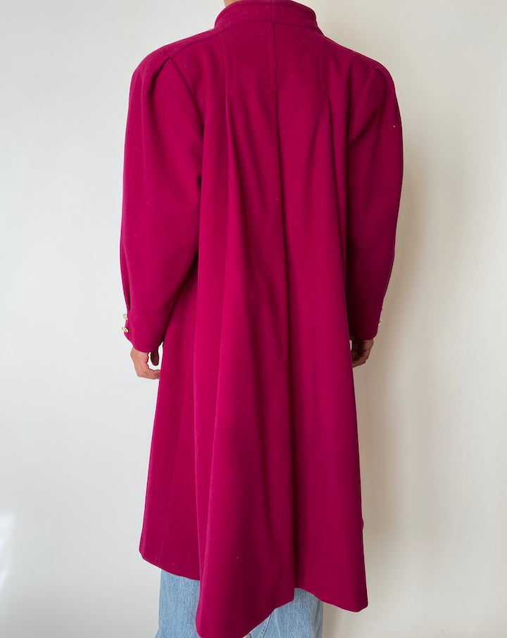 VINTAGE OVERSIZED VIOLET WOOL COAT 2552