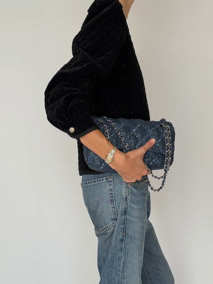 Vintage Quilted Velvet Evening Jacket 6545