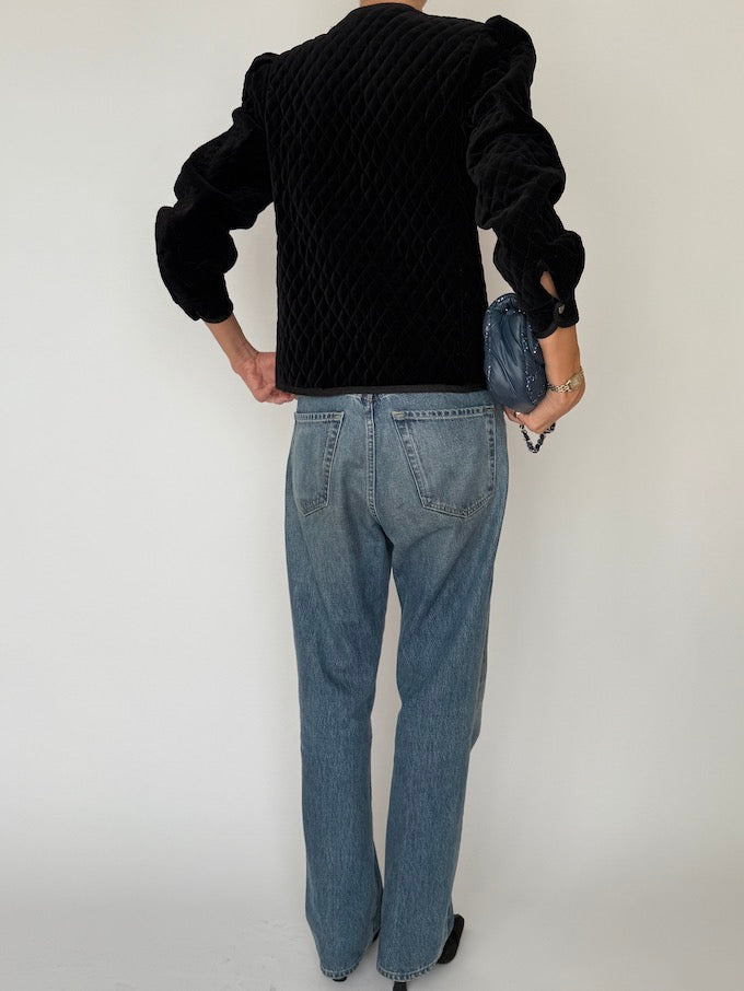 Vintage Quilted Velvet Evening Jacket 6545