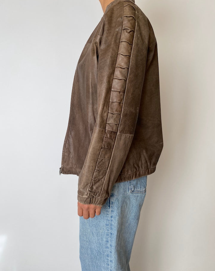 VINTAGE BROWN LEATHER JACKET 2556