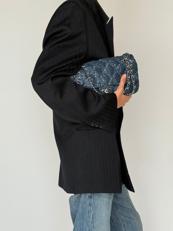 Vintage Striped Blazer Black 6470