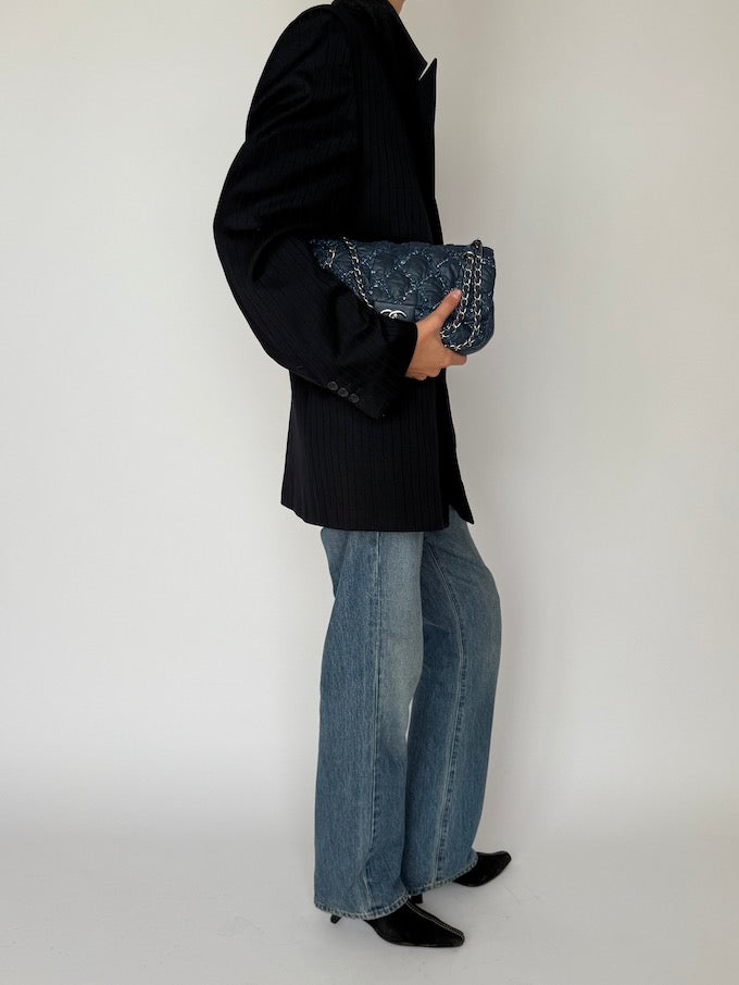 Vintage Striped Blazer Black 6470