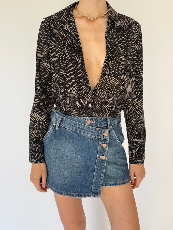 Vintage Polka Dot Blouse 6087