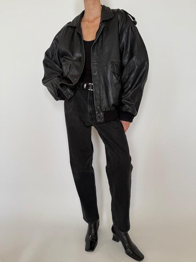 Leather jacket, vintage leather jacket, svc, shopvintagecollection