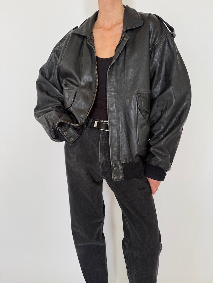 Leather jacket, vintage leather jacket, svc, shopvintagecollection