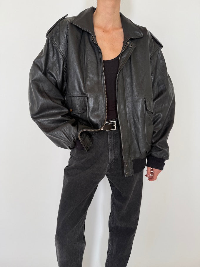 Leather jacket, vintage leather jacket, svc, shopvintagecollection