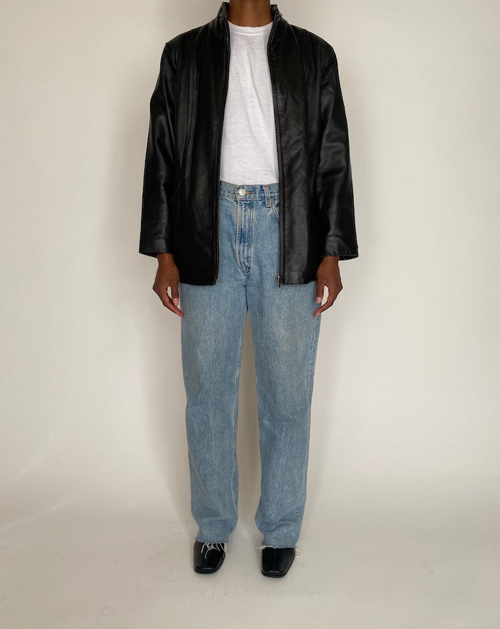 VINTAGE BLACK LEATHER JACKET 4017
