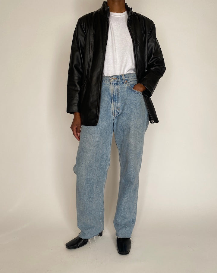 VINTAGE BLACK LEATHER JACKET 4017