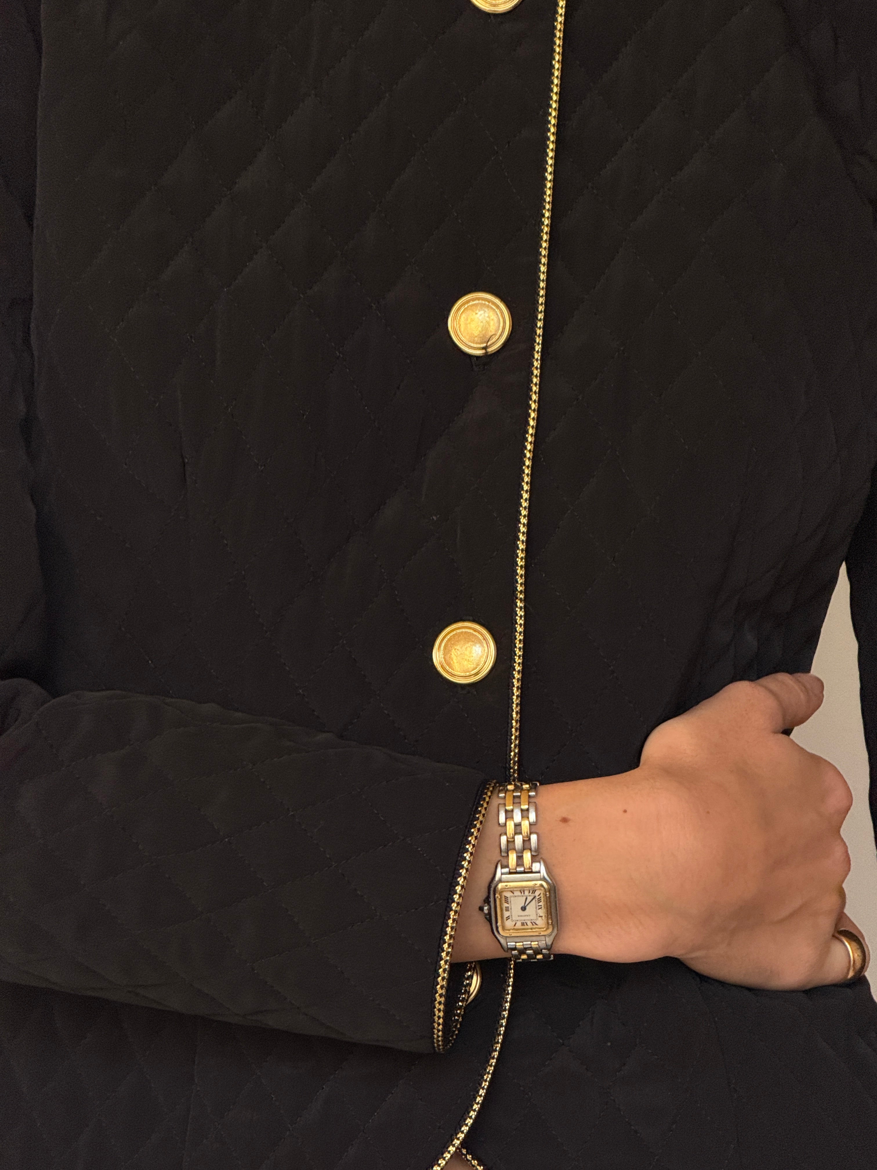 Vintage Quilted Jacket with Refined Gold-Tone Details 7003