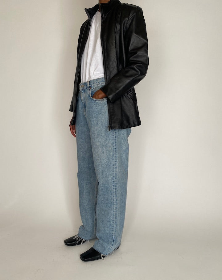 VINTAGE BLACK LEATHER JACKET 4017