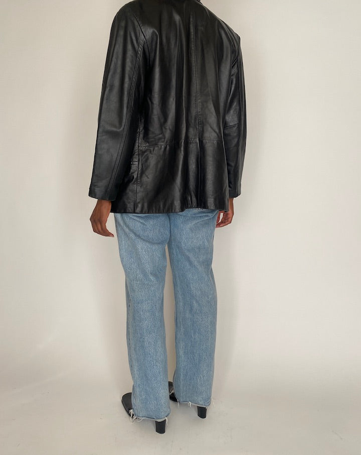 VINTAGE BLACK LEATHER JACKET 4017