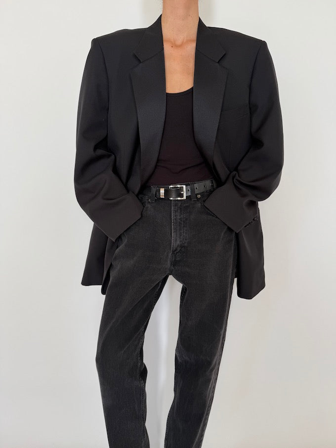 Vintage Oversized Blazer In Black 5610