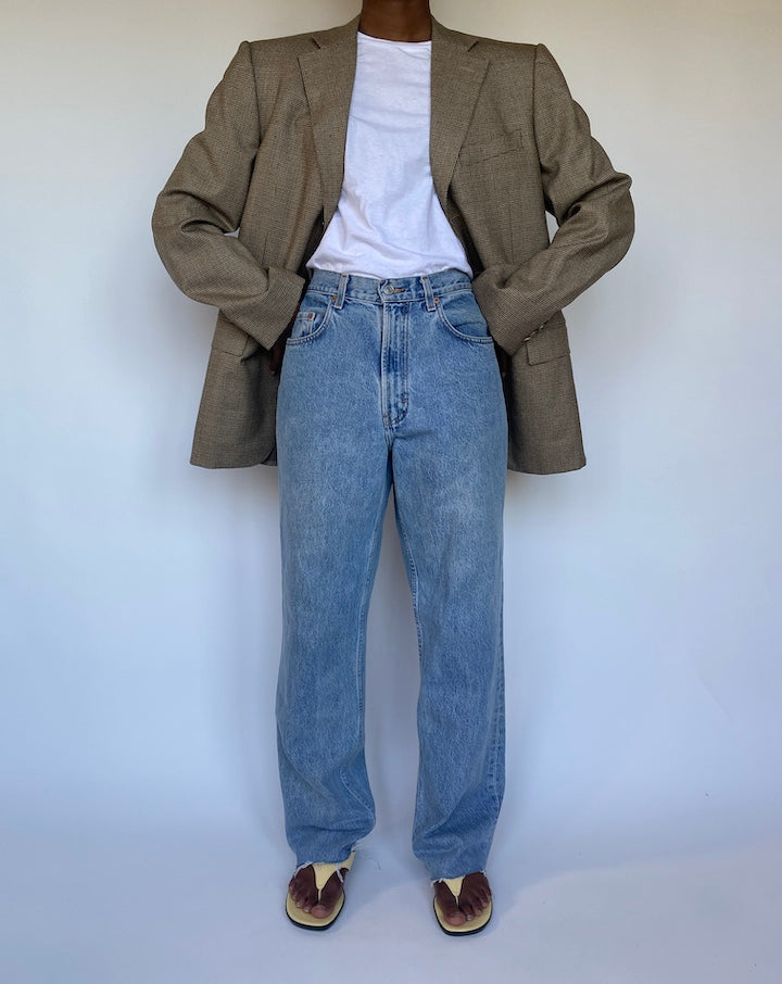 VINTAGE BEIGE OVERSIZED WOOL BLAZER 1141