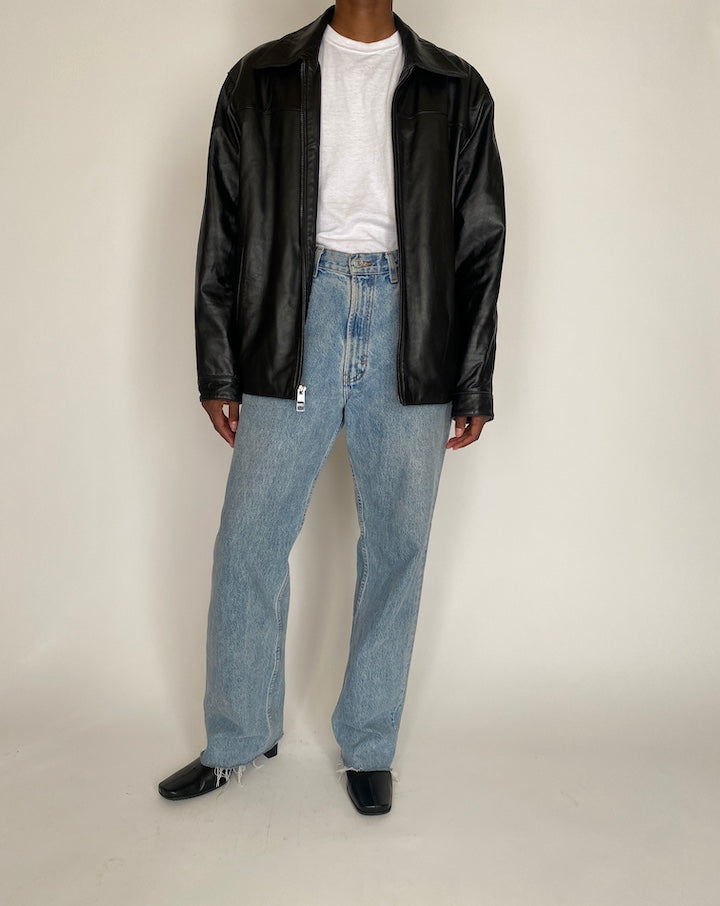VINTAGE BLACK LEATHER JACKET 4020