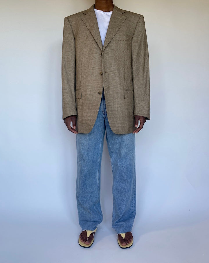 VINTAGE BEIGE OVERSIZED WOOL BLAZER 1141