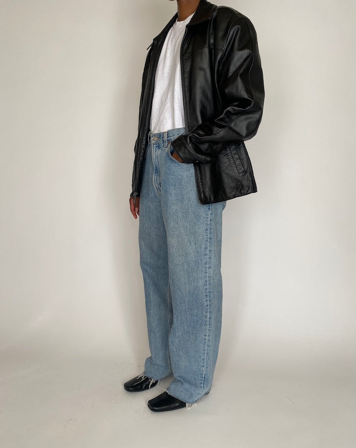 VINTAGE BLACK LEATHER JACKET 4020