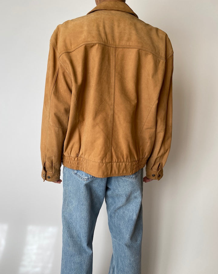VINTAGE OVERSIZED HONEY BROWN LEATHER JACKET 2567