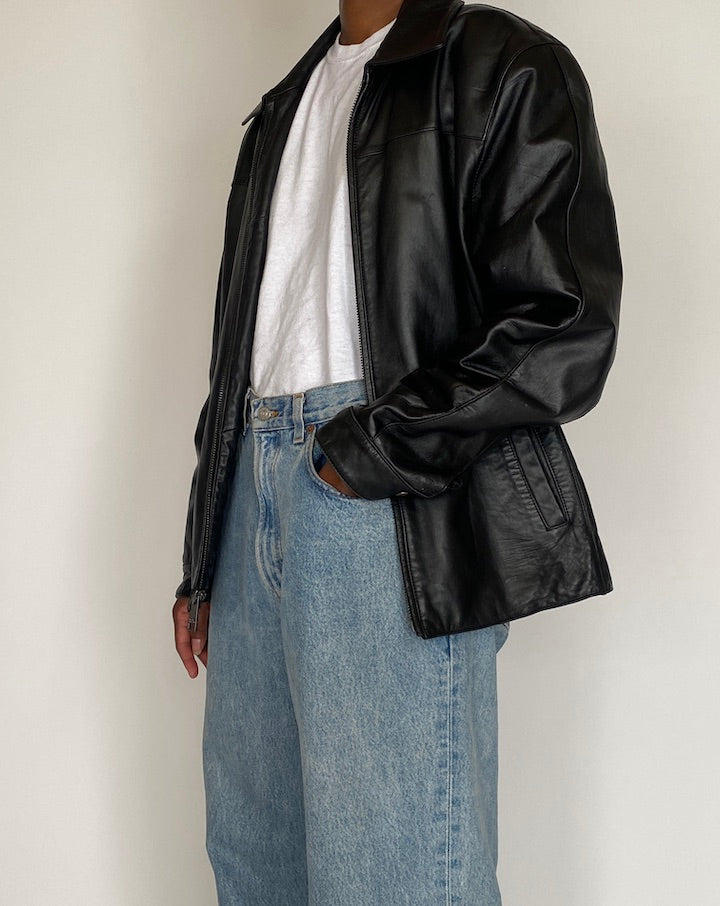 VINTAGE BLACK LEATHER JACKET 4020