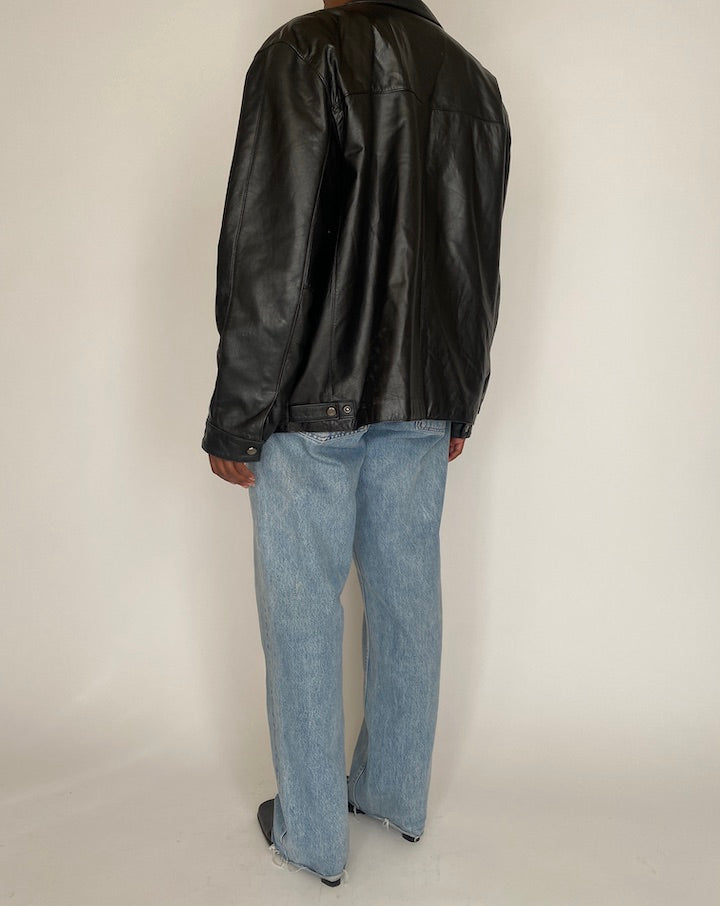VINTAGE BLACK LEATHER JACKET 4020