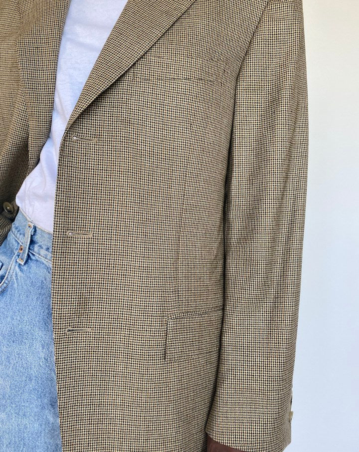 VINTAGE BEIGE OVERSIZED WOOL BLAZER 1141