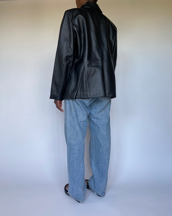 VINTAGE BLACK LEATHER JACKET 3518