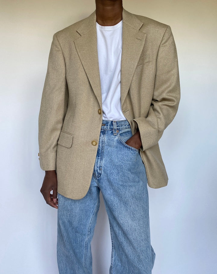 VINTAGE BEIGE SILK AND WOOL BLAZER 3520