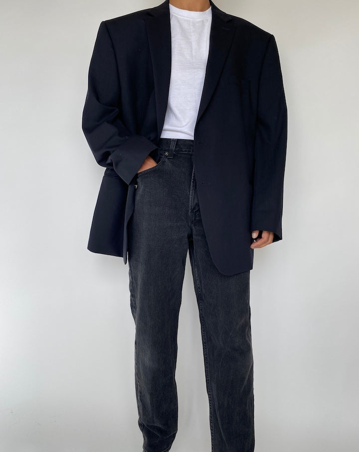 VINTAGE OVERSIZED NAVY SINGLE BREASTED BLAZER 1809