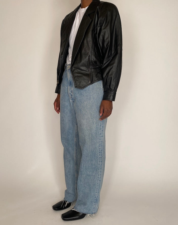 VINTAGE BLACK LEATHER JACKET 4029