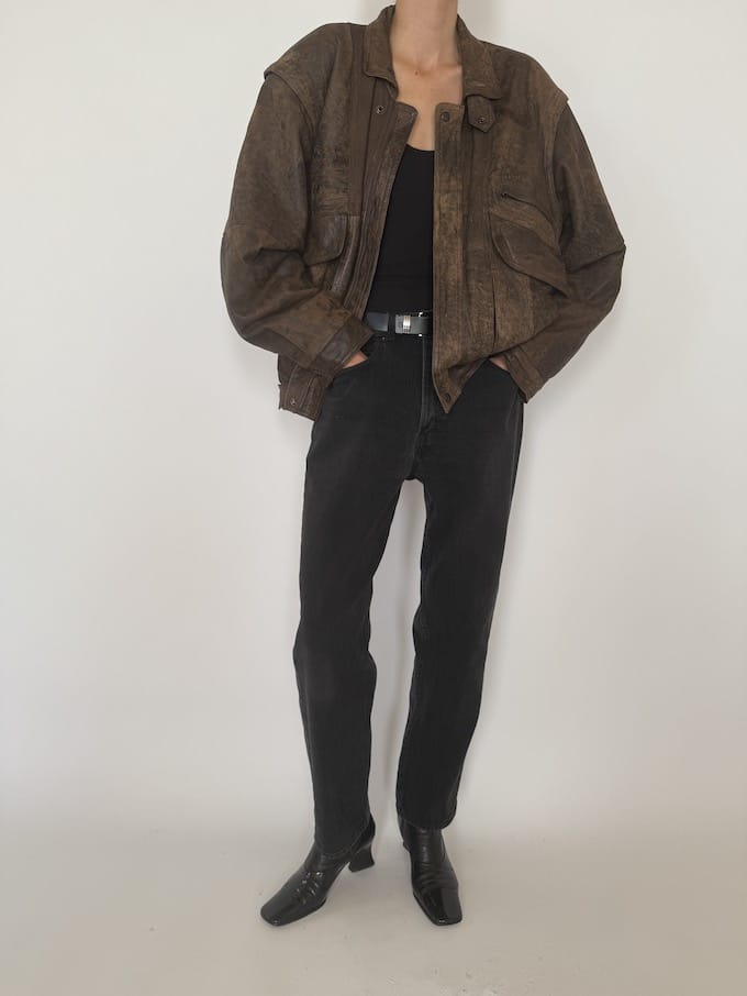 Leather jacket, vintage leather jacket, svc, shopvintagecollection