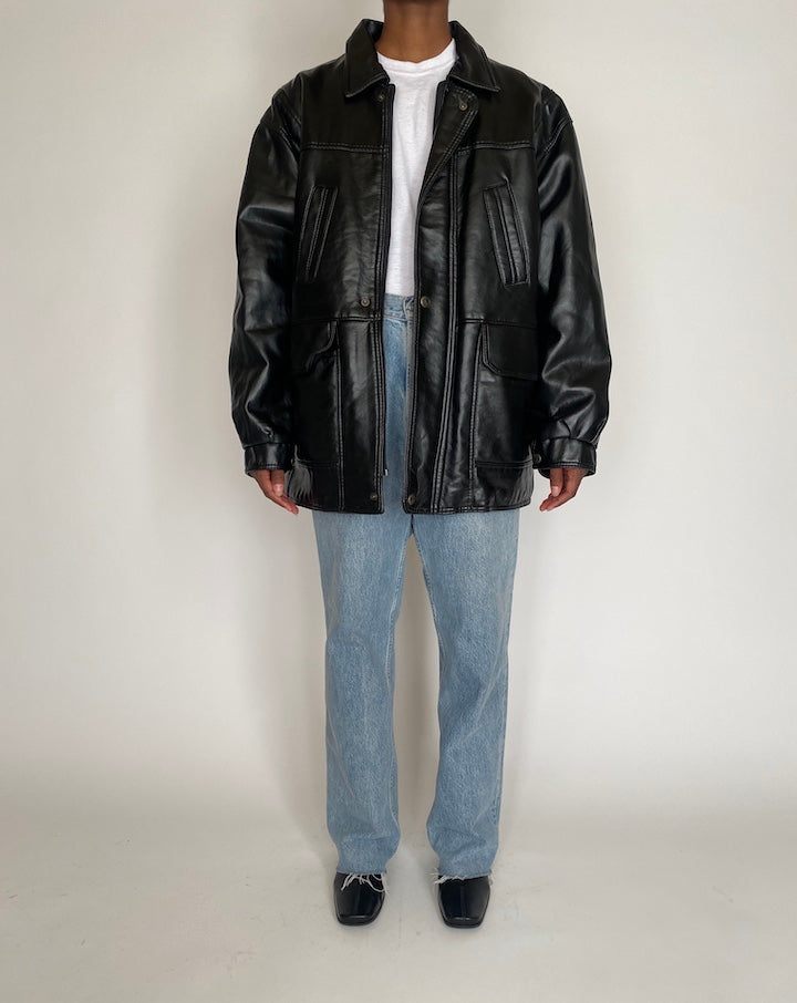 VINTAGE BLACK LEATHER JACKET 4033