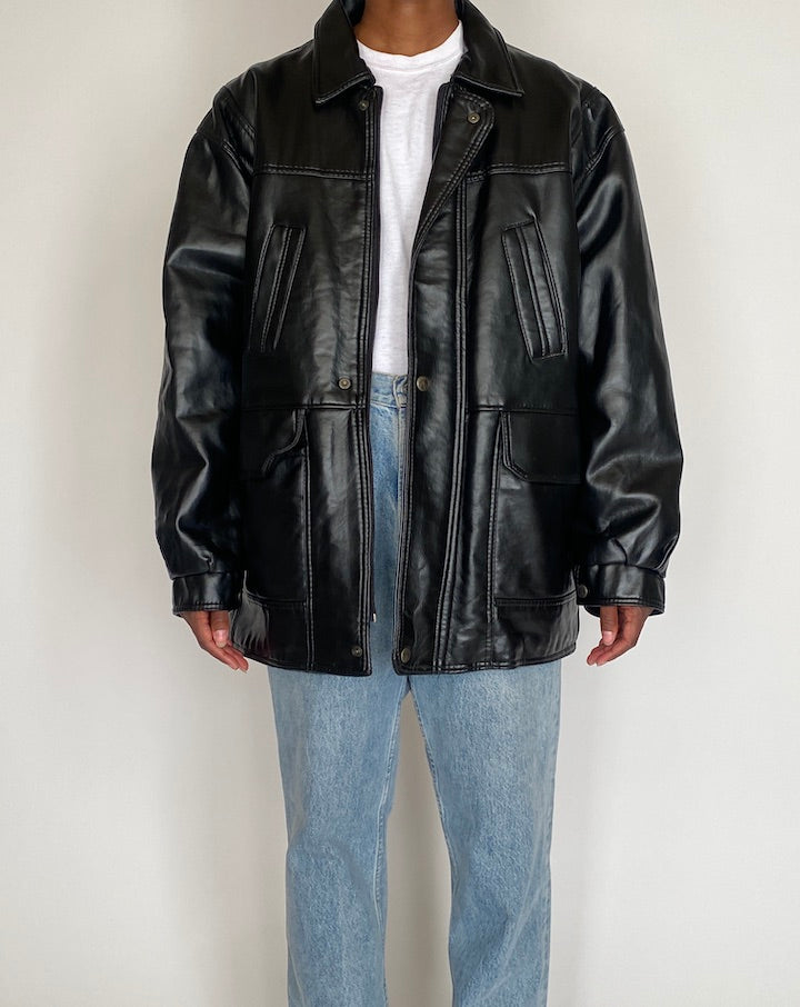 VINTAGE BLACK LEATHER JACKET 4033