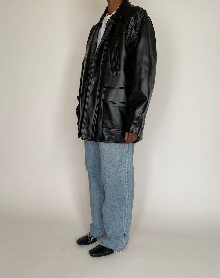 VINTAGE BLACK LEATHER JACKET 4033