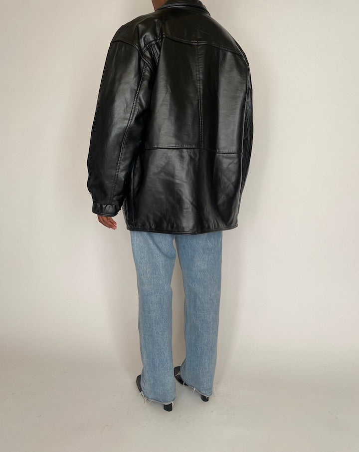 VINTAGE BLACK LEATHER JACKET 4033