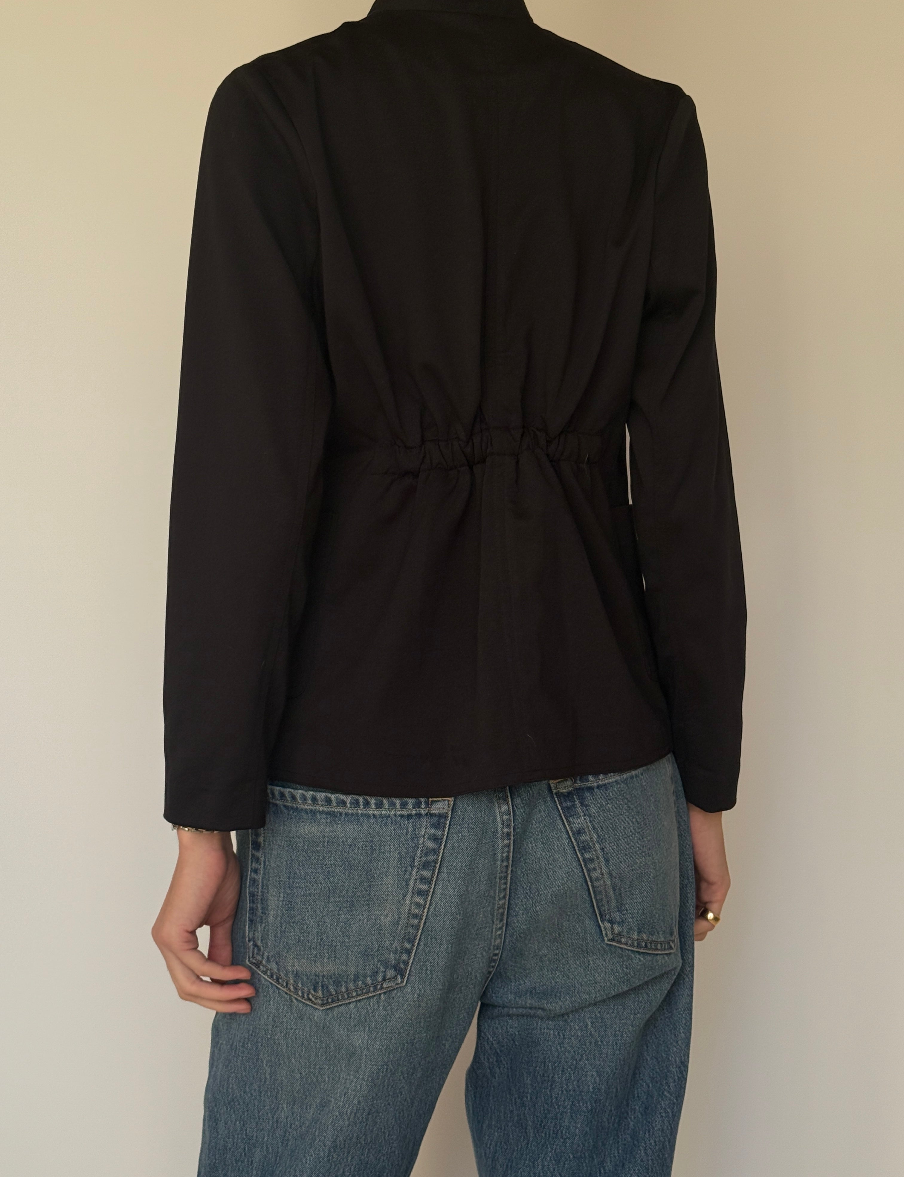 Vintage Black Military-Style Jacket 7009