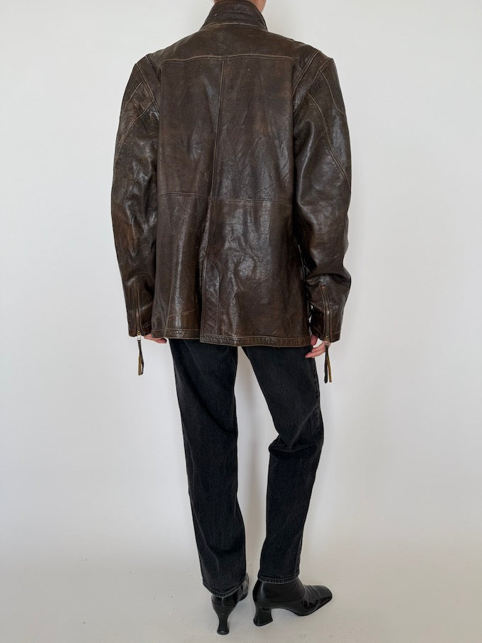 Leather jacket, vintage leather jacket, svc, shopvintagecollection