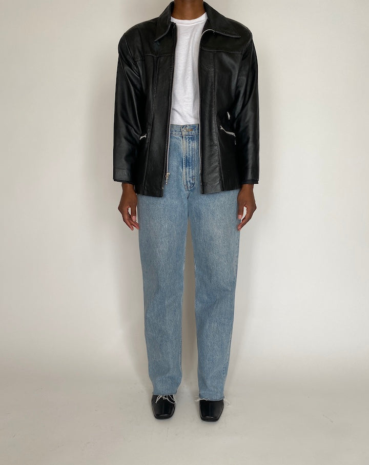 VINTAGE BLACK LEATHER JACKET 4037