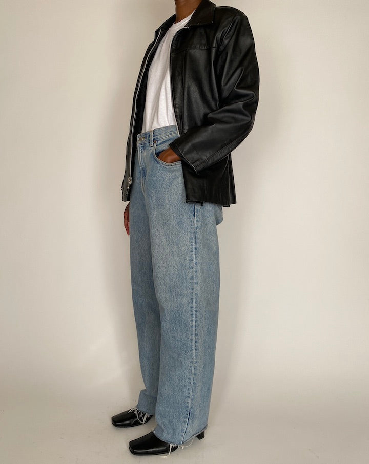 VINTAGE BLACK LEATHER JACKET 4037