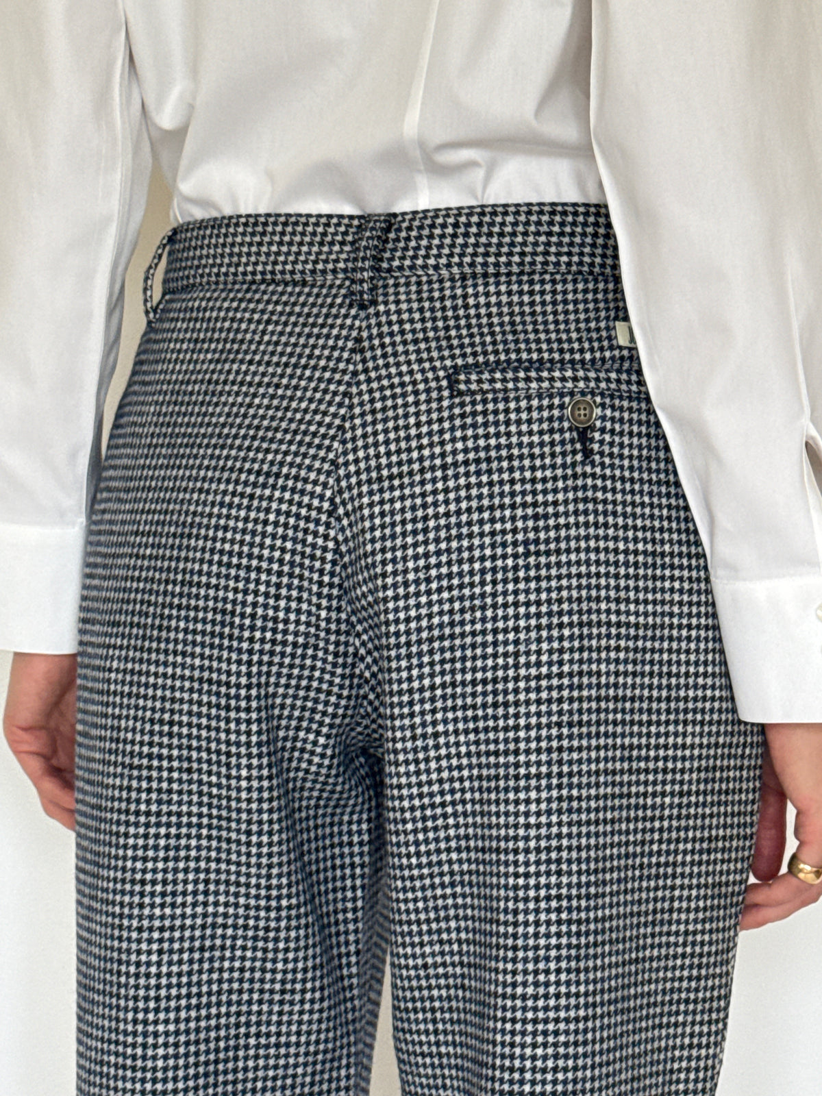 Vintage Houndstooth Trousers in Navy, Black & White