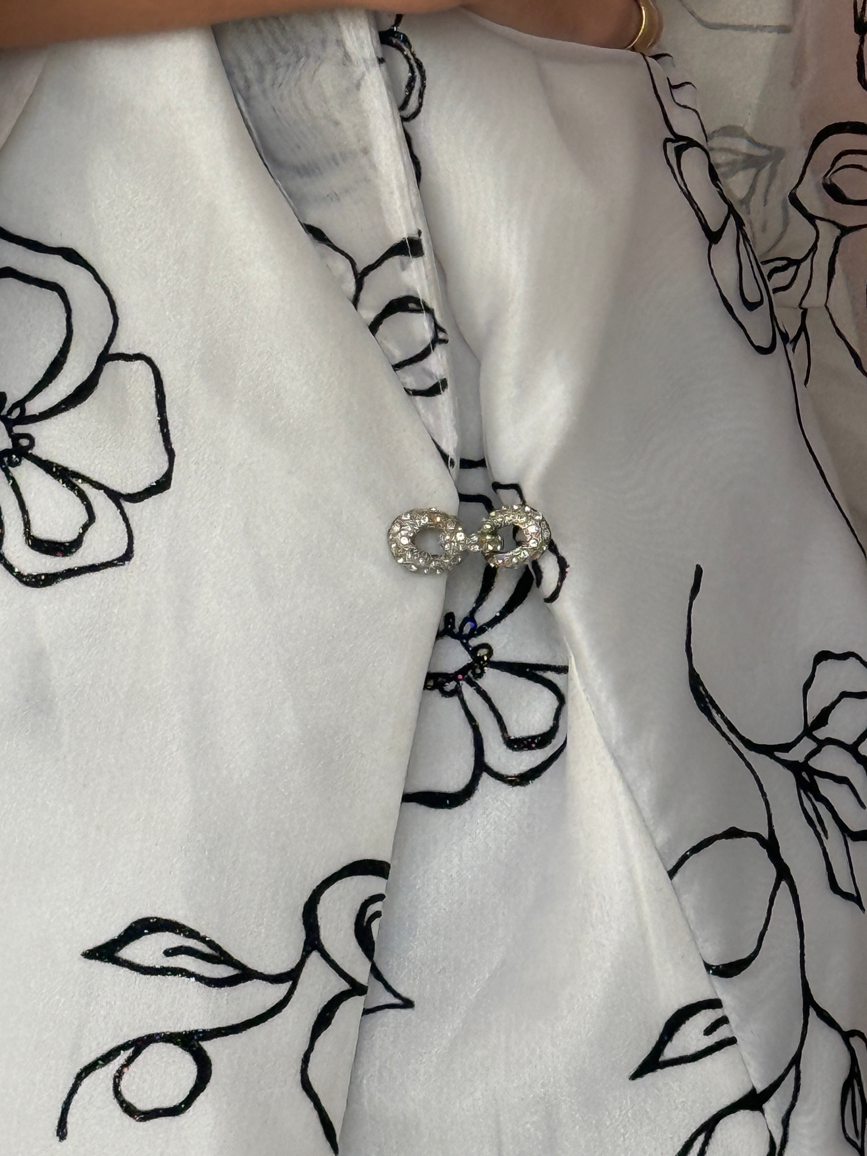 Vintage Sheer Floral Wrap Blazer 7013