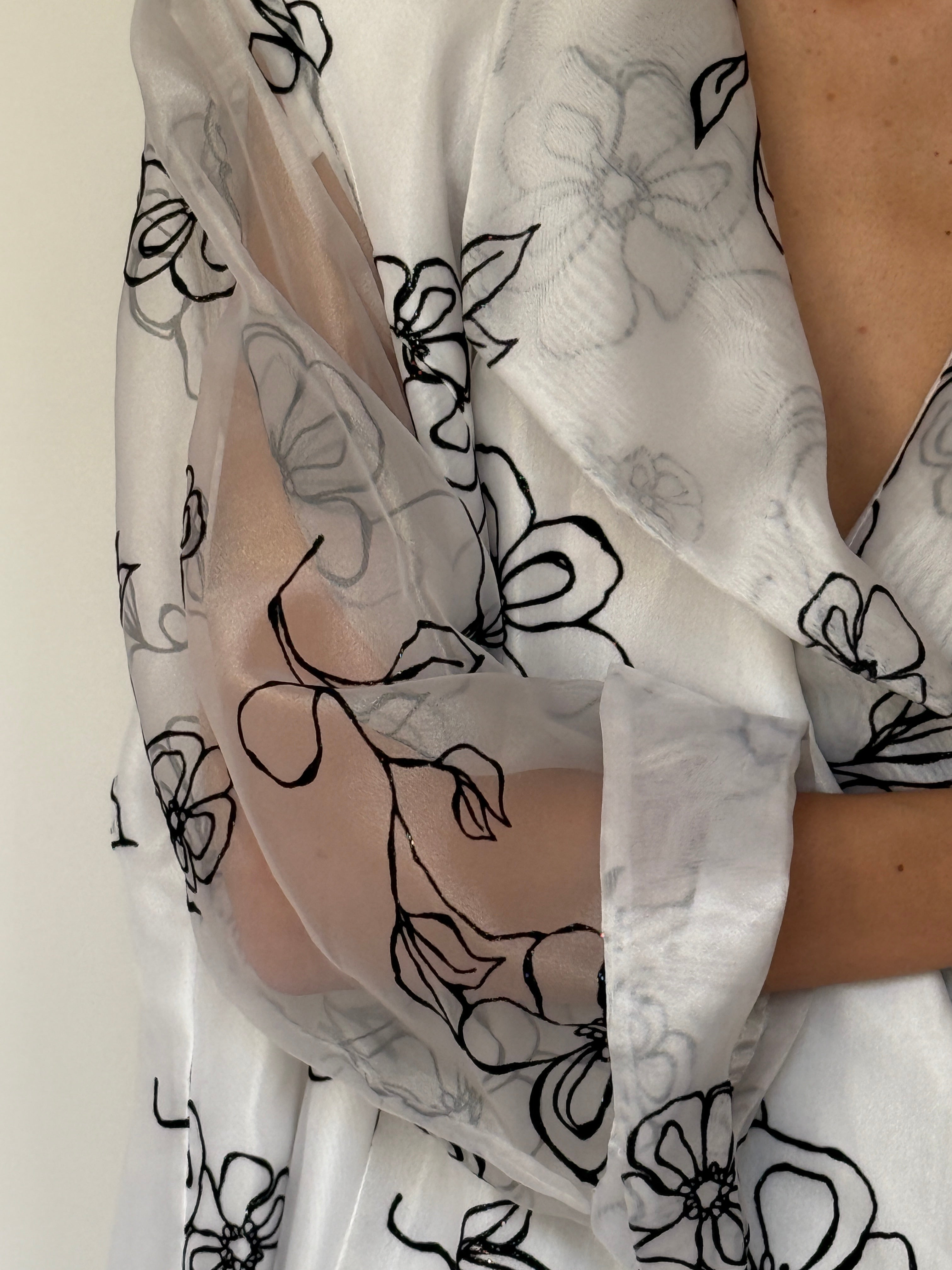 Vintage Sheer Floral Wrap Blazer 7013