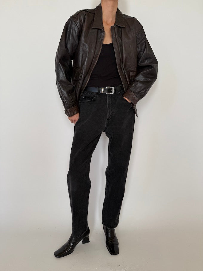Leather jacket, vintage leather jacket, svc, shopvintagecollection