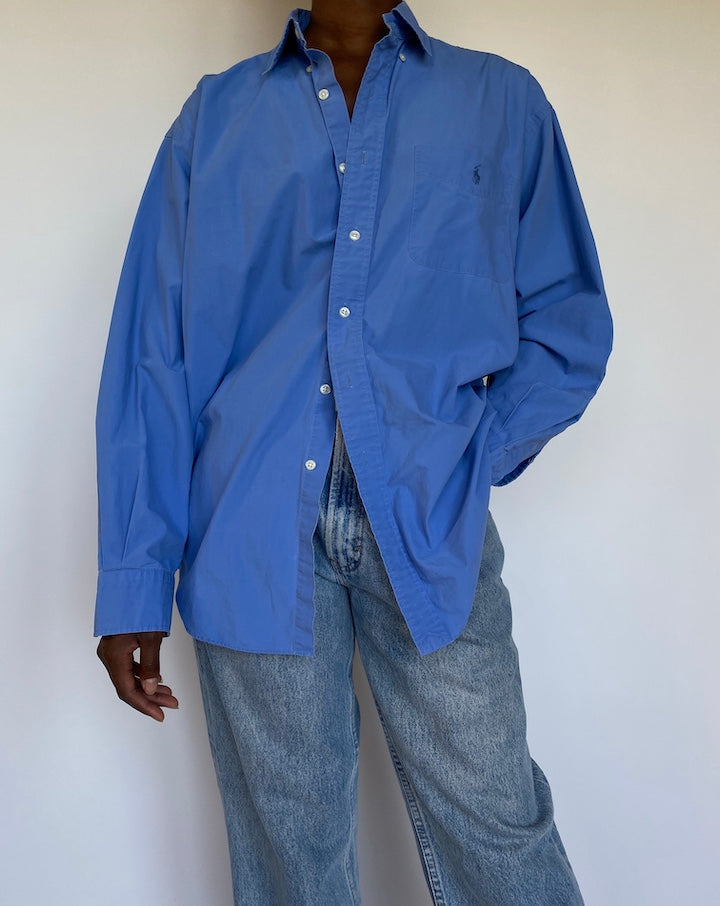 VINTAGE BLUE RALPH LAUREN SHIRT 1154