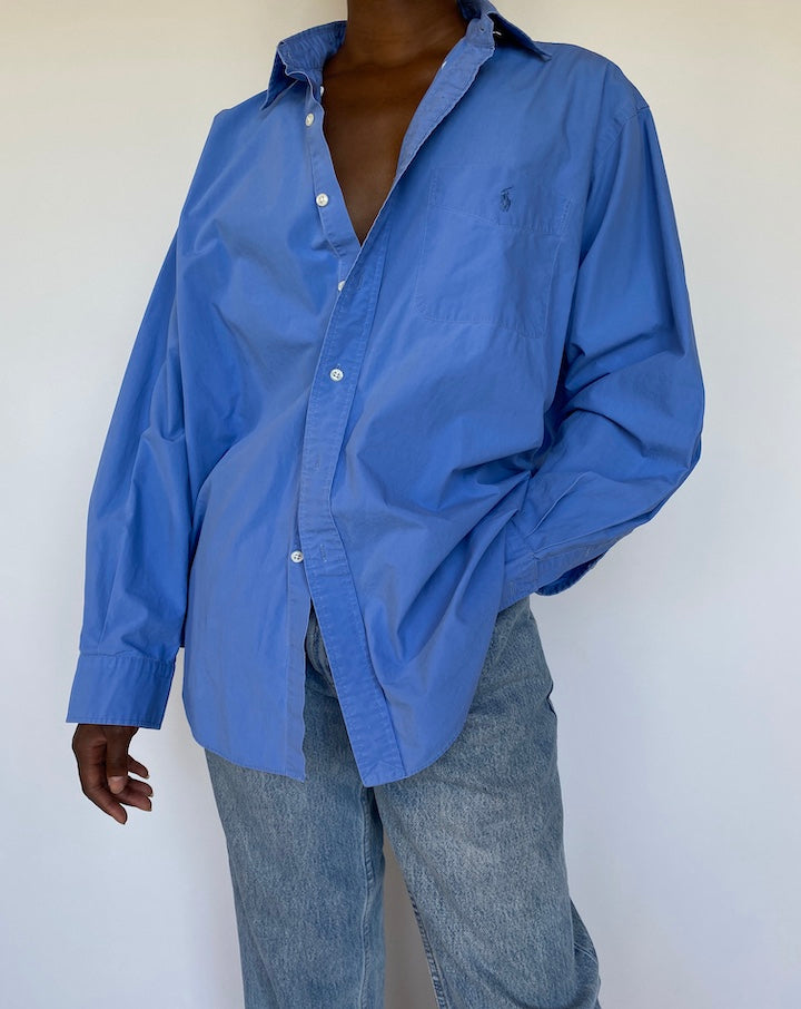 VINTAGE BLUE RALPH LAUREN SHIRT 1154