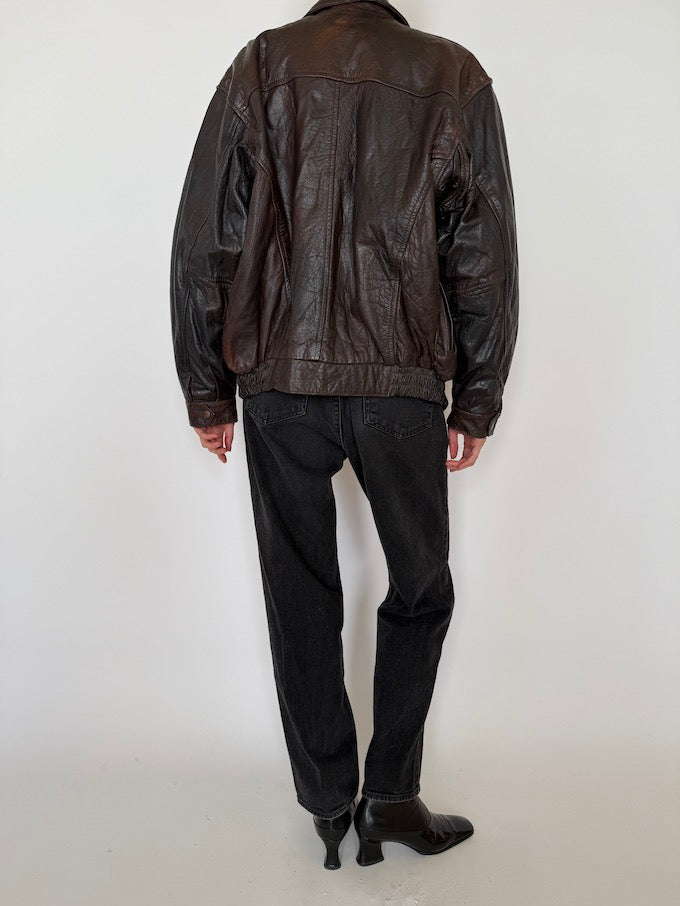 Leather jacket, vintage leather jacket, svc, shopvintagecollection