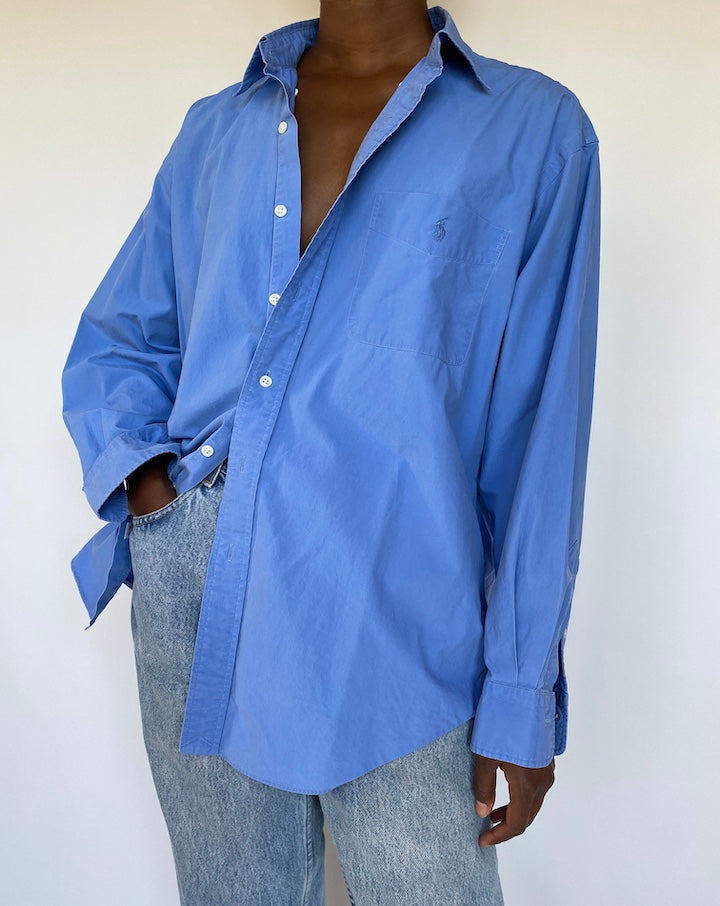 VINTAGE BLUE RALPH LAUREN SHIRT 1154