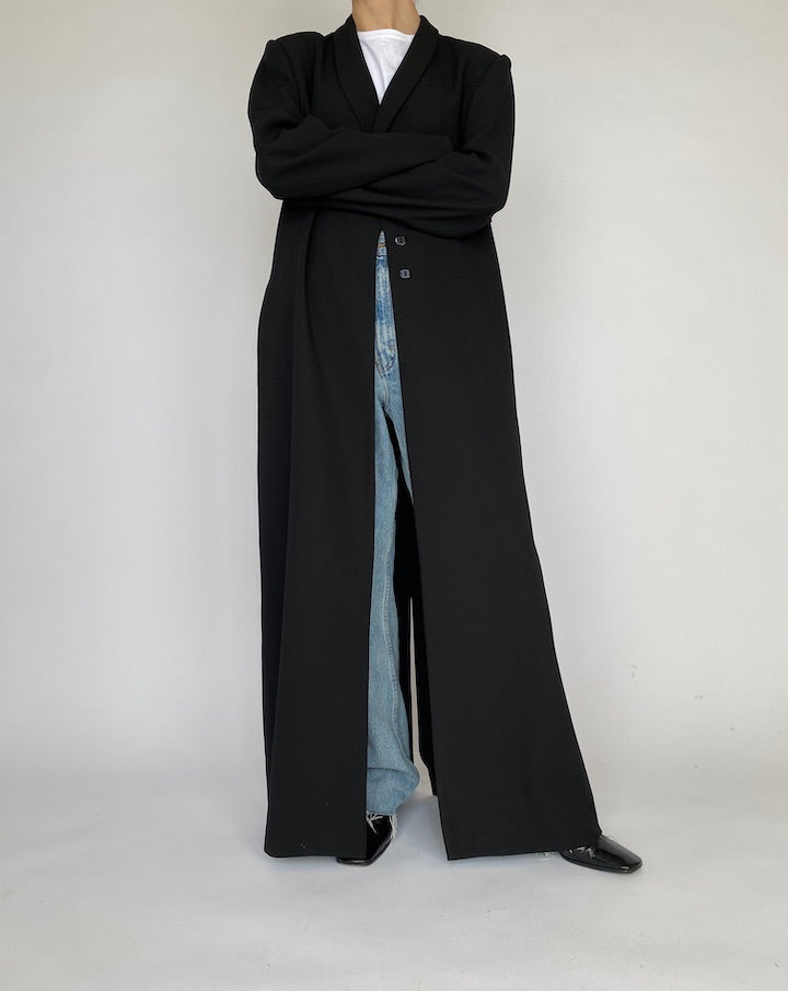 VINTAGE LONG BLACK COAT 4844