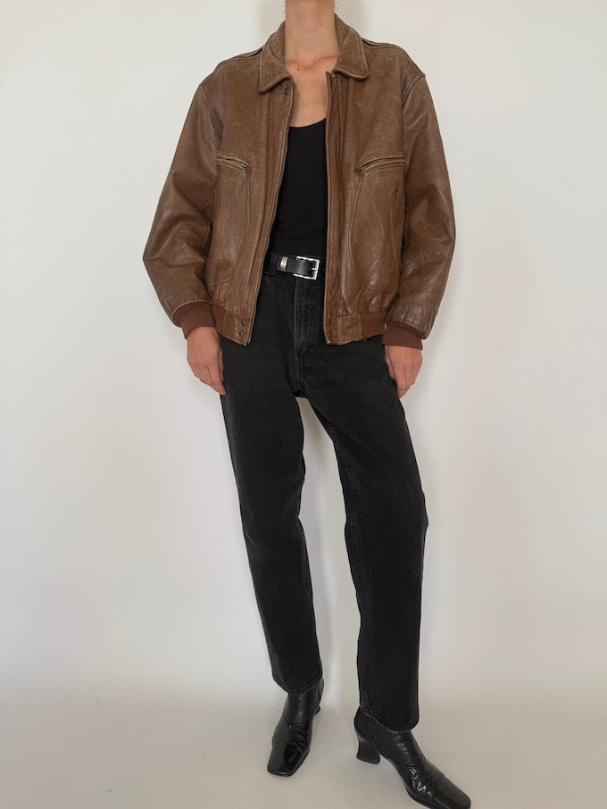 Leather jacket, vintage leather jacket, svc, shopvintagecollection