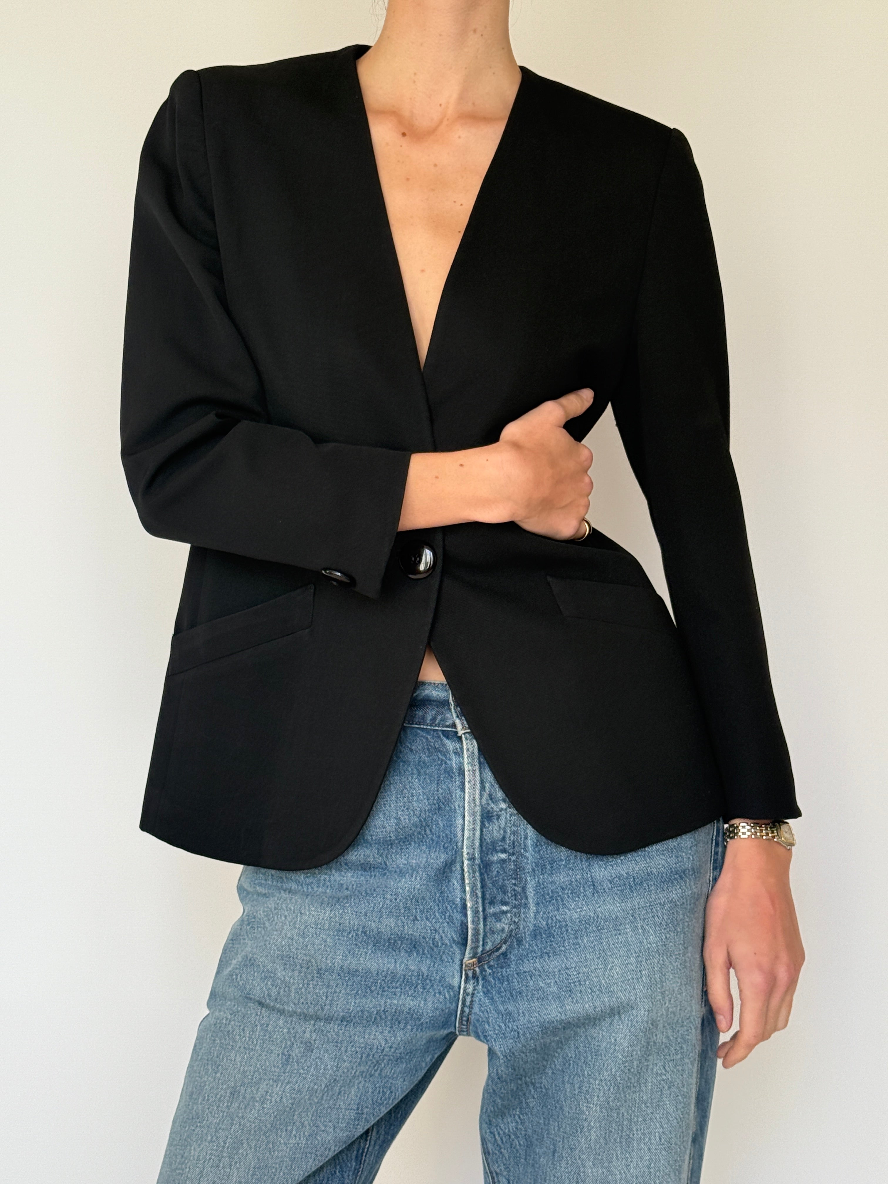 Vintage Tailored Blazer Black 7015